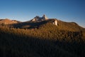 Sunset In Bucovina Ladies Rocks Formation on Top of Mountain